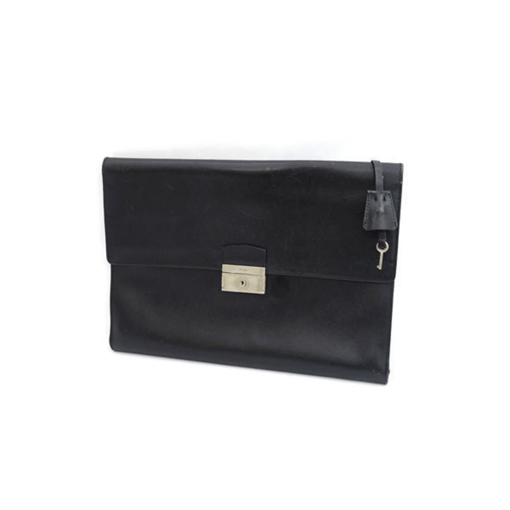 Prada Document Case Leather Black - image 1